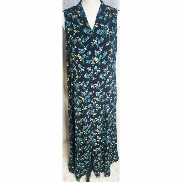 90s floral button down dress Vintage 90s Grunge Boho mini floral button maxi dress